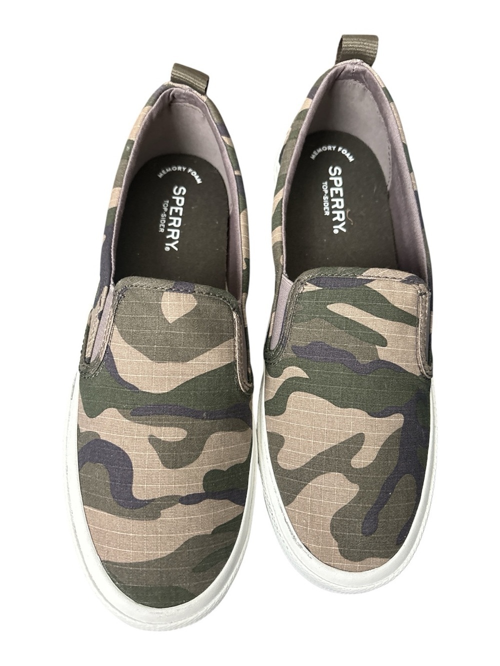 Sperry Pier Wave Camouflage slip-on sneakers size 9